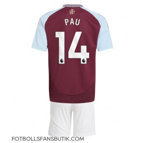 Aston Villa Pau Torres #14 Replika Hemmatröja Barn 2024-25 Kortärmad (+ Korta byxor)